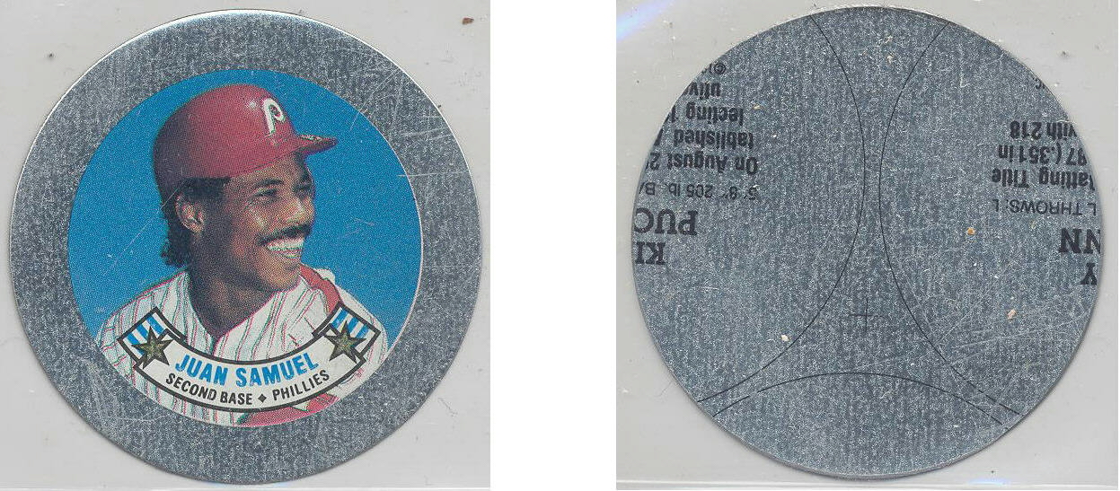 1988 Topps Baseball Coins Metal Proof Discs 051 Juan Samuel